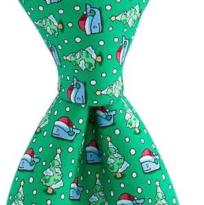 Men Vineyard Vines Whale Tree Santa Tie NWT